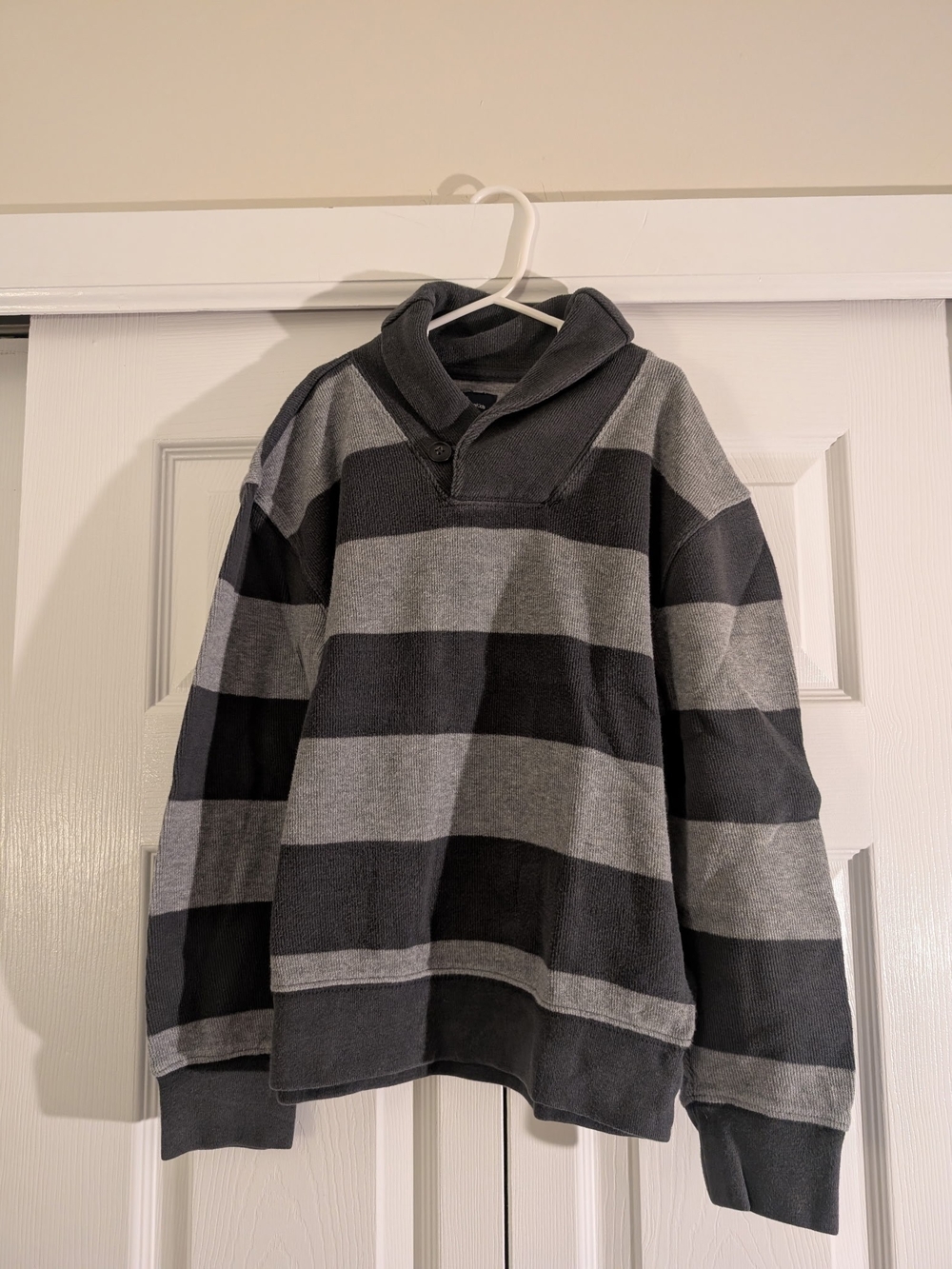 GAPKids Boy's Striped Pullover - Gray & Charcoal